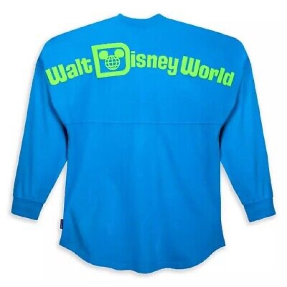 Disney Parks Walt Disney World Neon Blue Spirit Jersey, Adult Size Large, EUC.